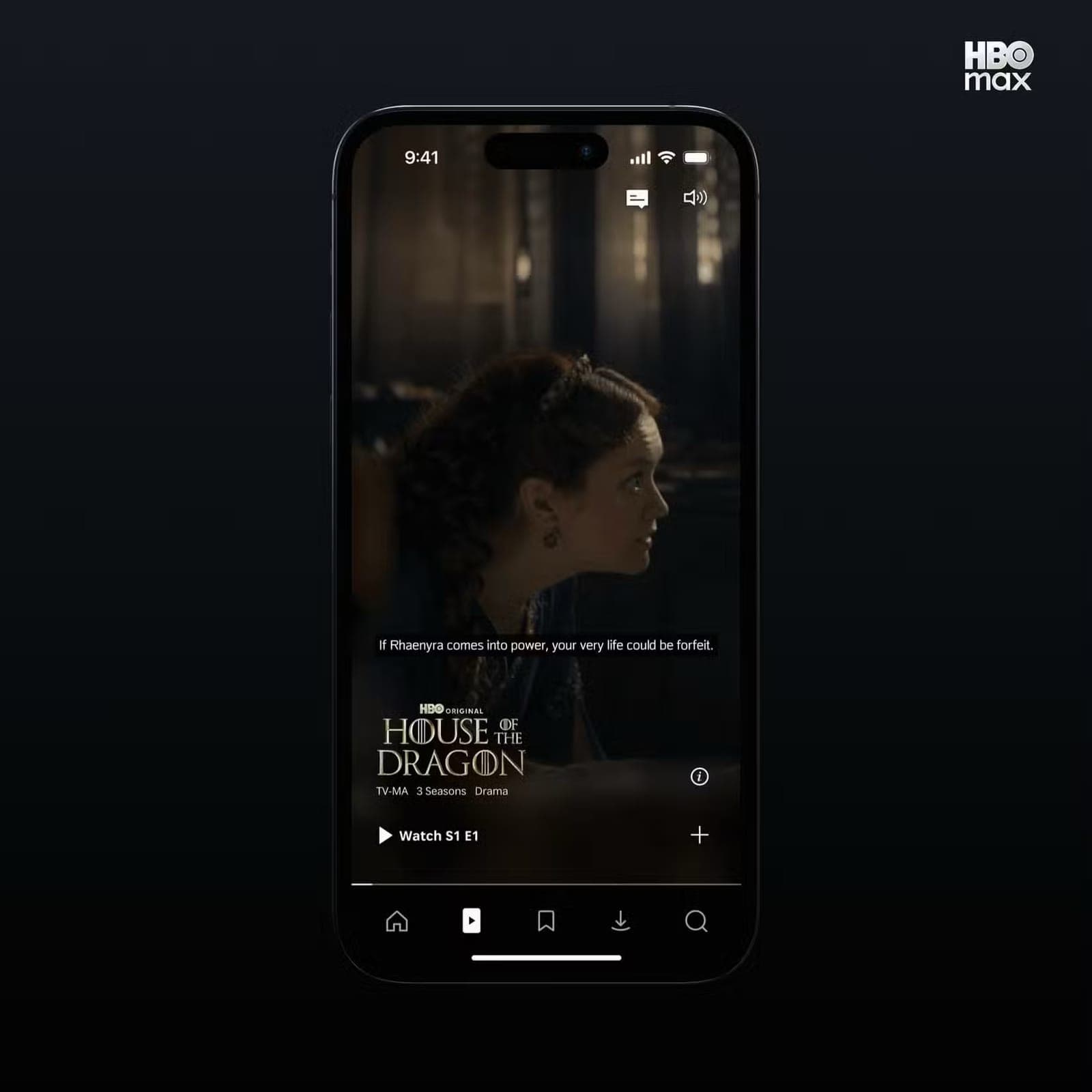 A phone screen showing HBO Max's vertical scrolling Shorts feed.