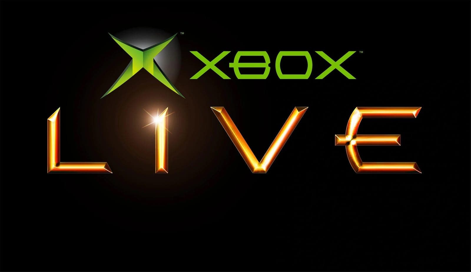 The Xbox Live logo rendered in glowing orange and green against a dark background.